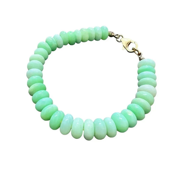 Genuine Parrot Opal Gemstone Beaded Bracelet Gold Filled Clasp - Picture 3 of 8